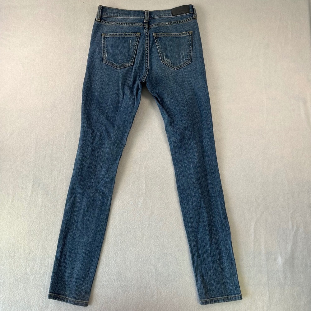 Carmar Denim Distressed Red Star Patch Skinny Jeans Blue Medium Wash Size 25 - Picture 7 of 10